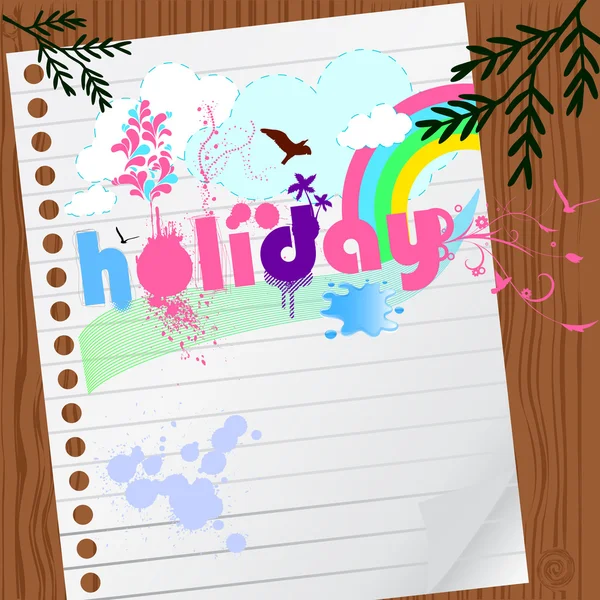 Holiday graphic with paper — Stock Vector