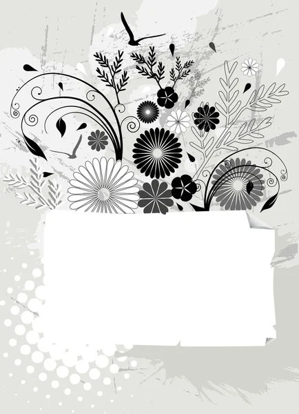 Cadre design floral — Image vectorielle