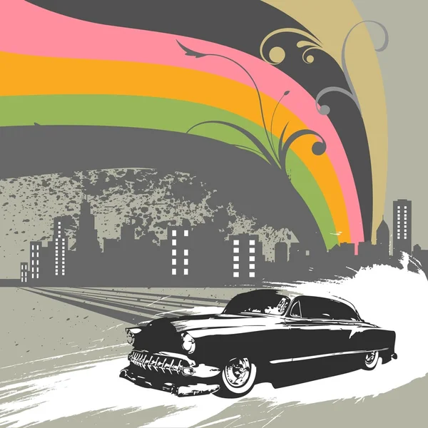 Grunge σπορ αυτοκίνητο — Διανυσματικό Αρχείο