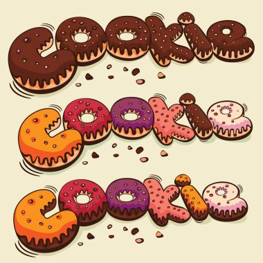 Cake cookie set clipart