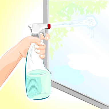 Hand and spray clipart