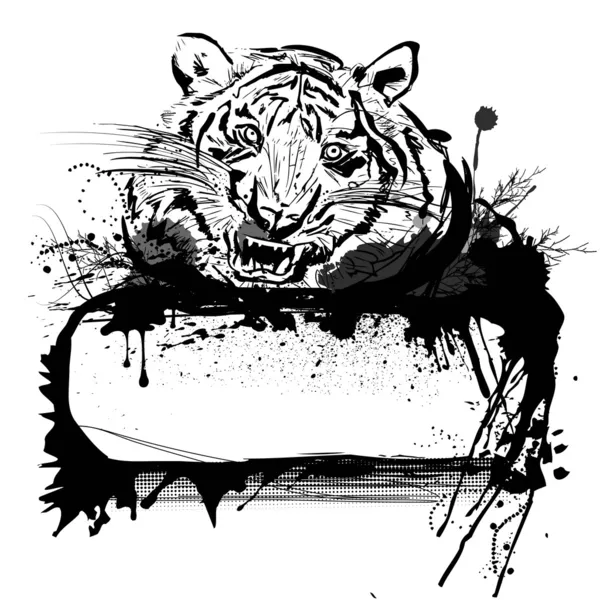 Tiger och ram — Stock vektor