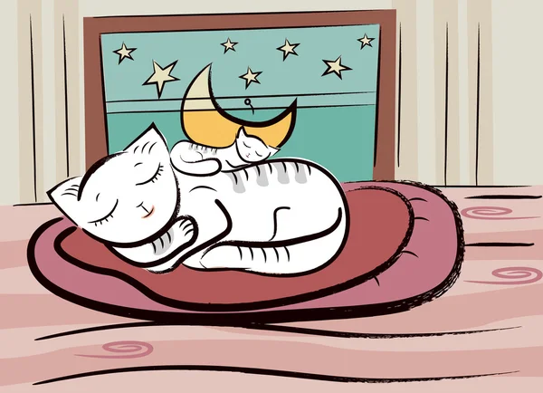 Spánku kočky — Stockový vektor