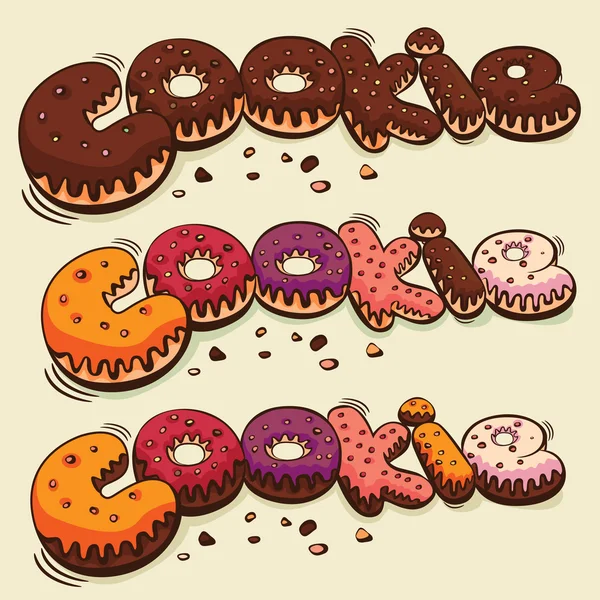 Cake cookie set — Stock Vector