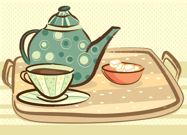 Чайник и чашка — стоковый вектор
