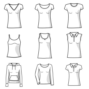 Woman clothes set clipart