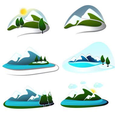 Mountain design elements clipart