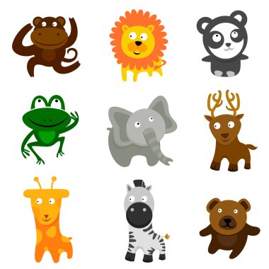 Cute wild animals clipart