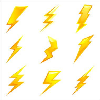 Powerful lightning bolts vector
