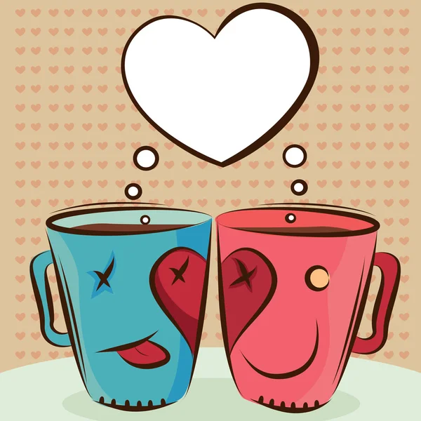 Tasse de café mignon — Image vectorielle