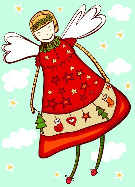 クリスマスの天使 — ストックベクタ