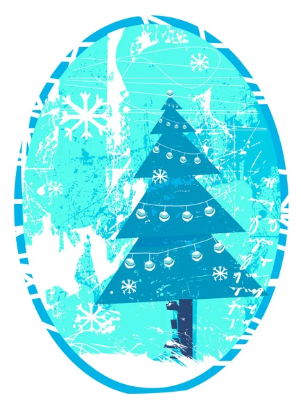 Grunge χριστουγεννιάτικο δέντρο — Διανυσματικό Αρχείο
