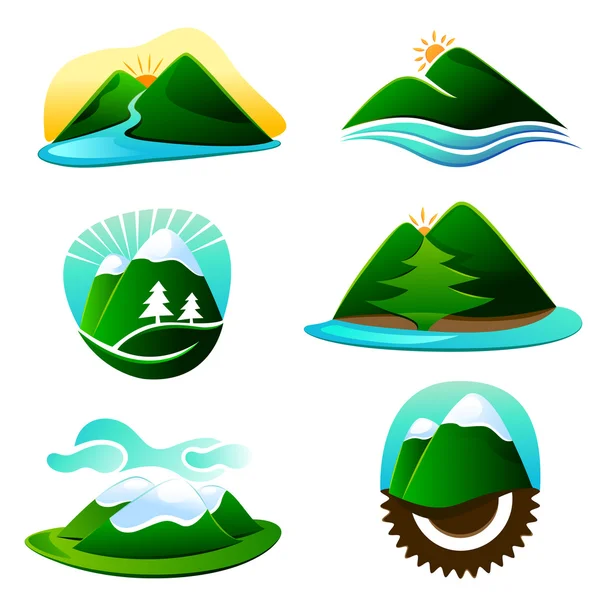 Mountain graphic elements — Stock Vector