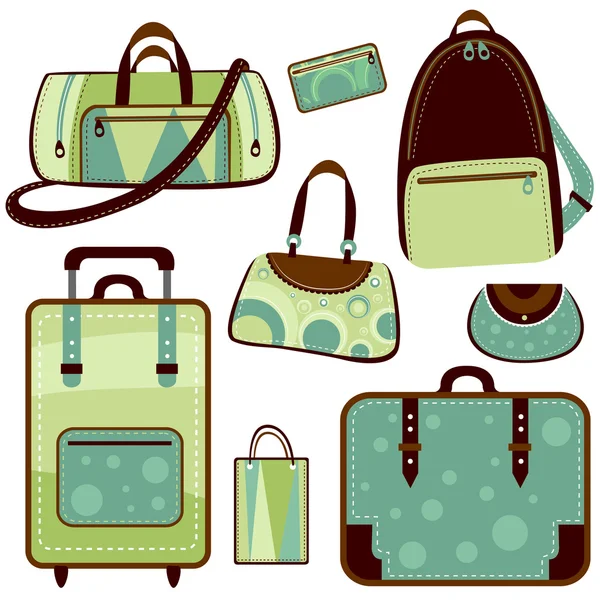 Комплект сумок — стоковый вектор