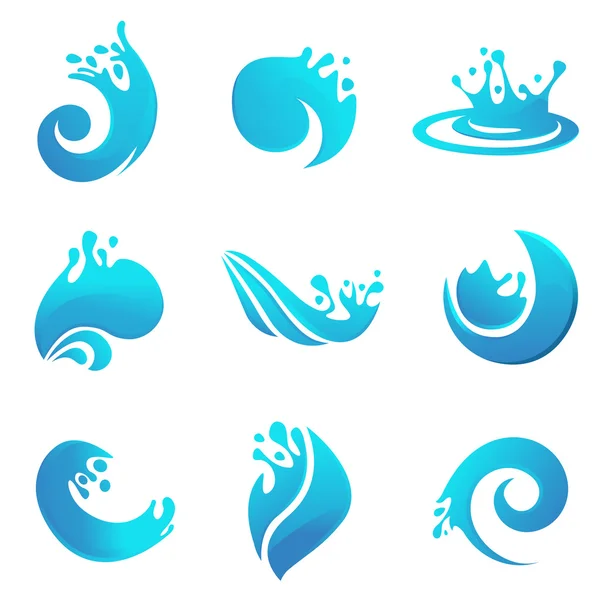Conjunto de símbolos de água — Vetor de Stock