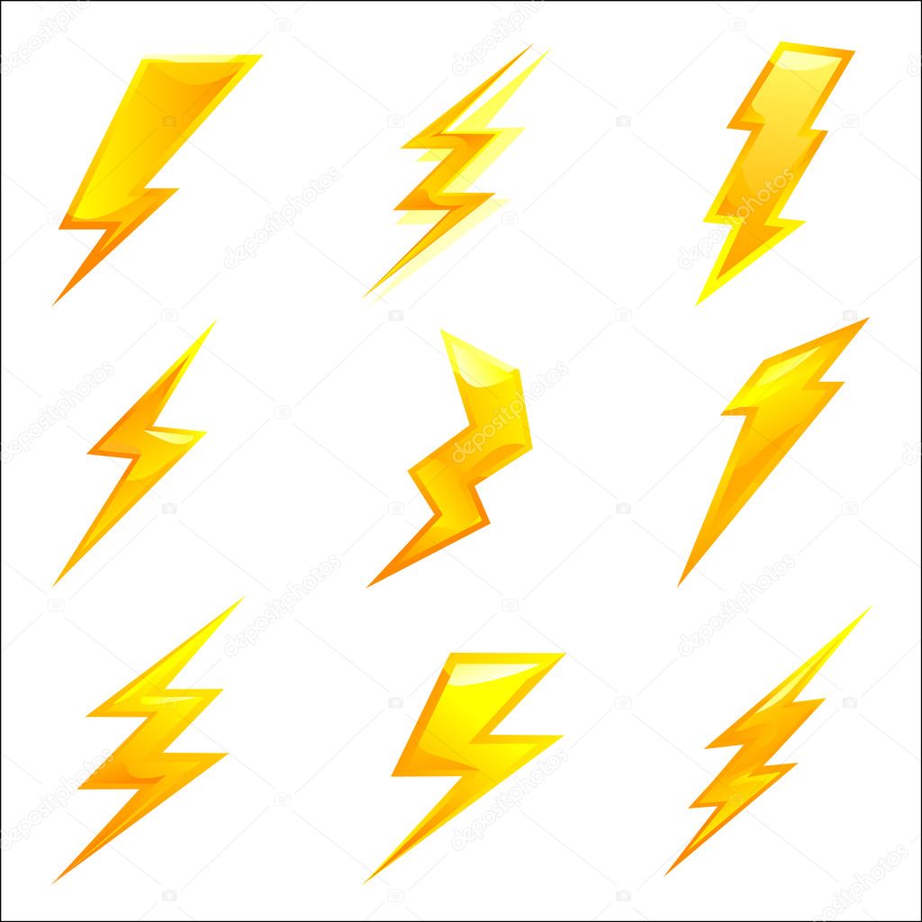 Powerful lightning bolts vector