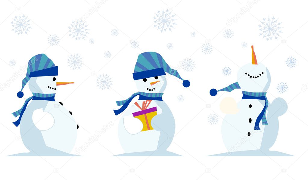 Cute snowman (different poses)