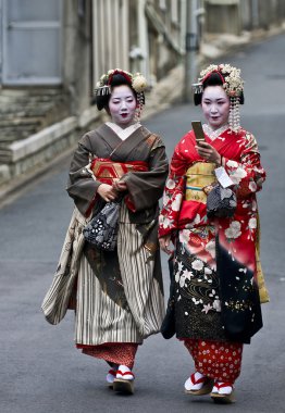Two geishas clipart
