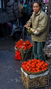 Chinese food seller clipart