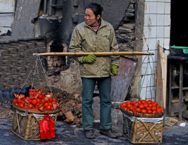 Chinese food seller clipart