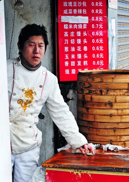 Chinees eten verkoper — Stockfoto