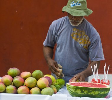 Colombian fruit seller clipart