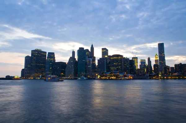 Noite de Nova Iorque Skyline — Fotografia de Stock