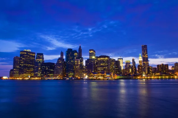 New York gece silüeti — Stok fotoğraf