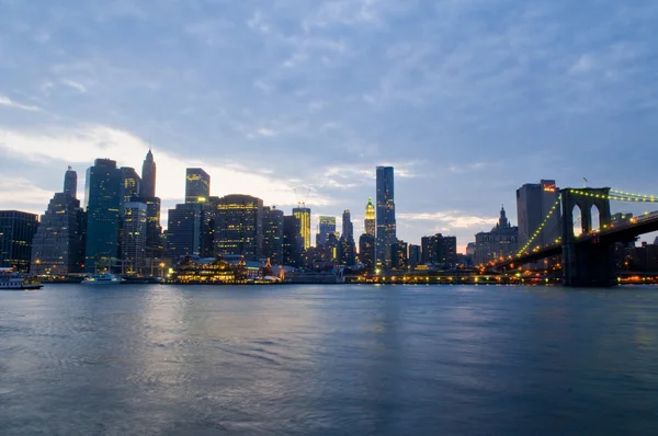 Noční panorama New Yorku — Stock fotografie