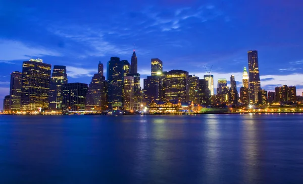 Nowojorska panorama nocy — Zdjęcie stockowe