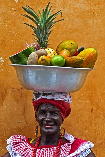 Palenquera vruchten verkoper — Stockfoto