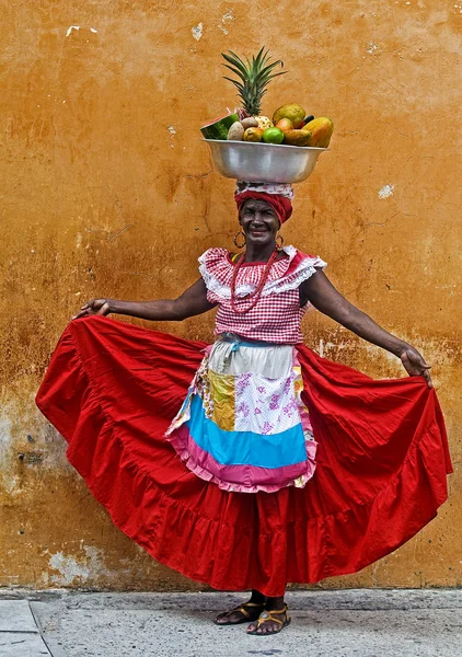 Palenquera 과일 판매자 — 스톡 사진