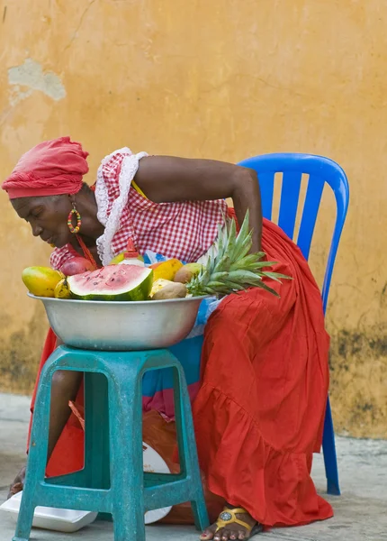 Palenquera fruit seller — Stock Photo, Image