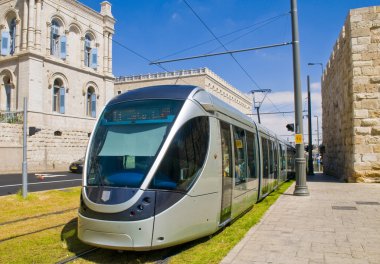 Jerusalem light rail train clipart