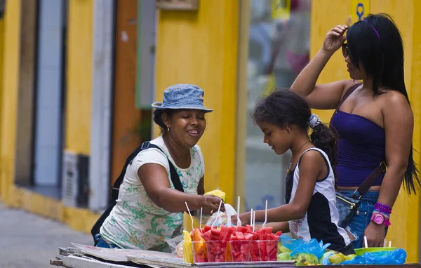 stock image Colombian fruit seller