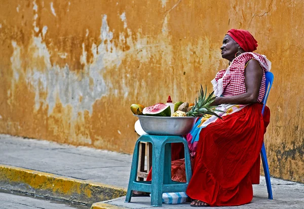 Palenquera фруктові продавця — стокове фото