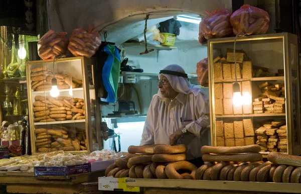 stock image Palestinian bread seller