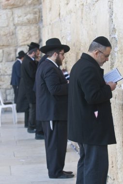 Prayers in The Western wall clipart