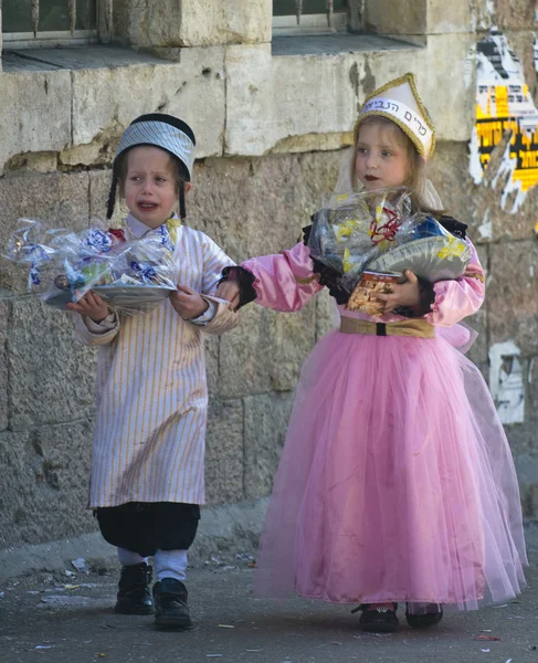 Purim in Meah shearim — Stockfoto