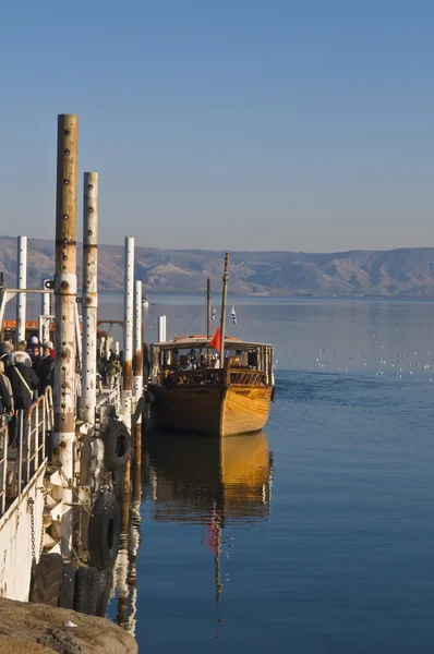 Boat on the sea of Galilee — Stock Photo, Image