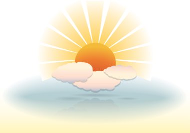 Sunny clouds illustration clipart