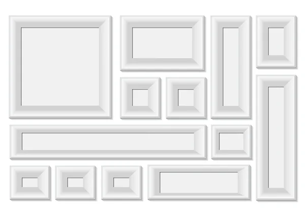 White photo frames set — Stock Vector