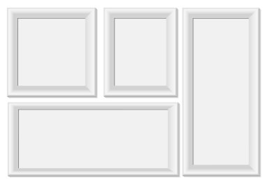 White photo frames clipart