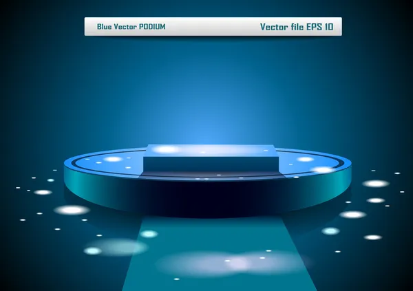 Blauwe vector podium — Stockvector