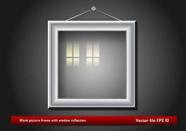 Leeg afbeeldingsframe met venster reflectie — Stockvector