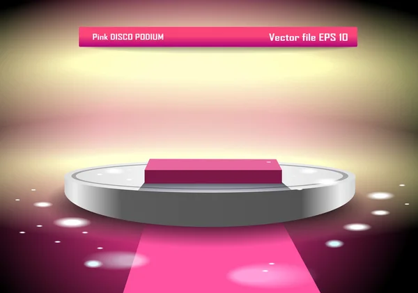 Pinkfarbenes Disco-Podium — Stockvektor