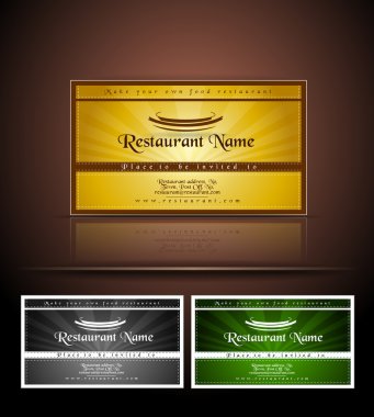 Restaurant business cards clipart