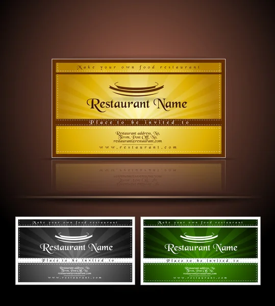 Restaurant business cards — Stock Vector