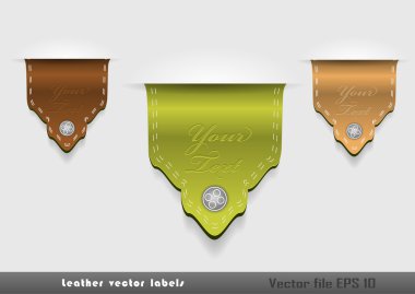 Leather vector labels clipart