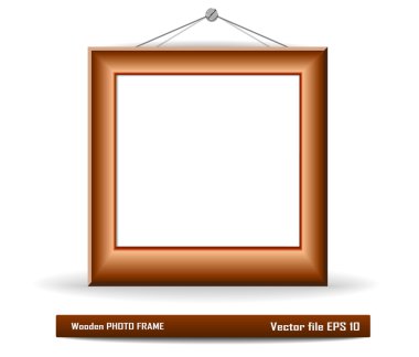 Wooden photo frame clipart